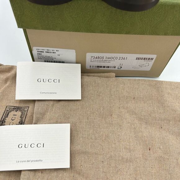 Men’s Gucci, bamboo horse bit leather loafers size 11 fits 11.5 US made in Italy - Picture 8 of 11